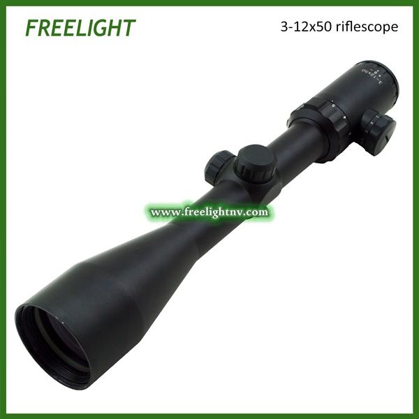 3-12X50mm Rifle Scope - Long Range Waterproof Hunting Scope, Illuminated Red/Green Reticle