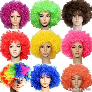 football fans wig/color wigs/afro wig