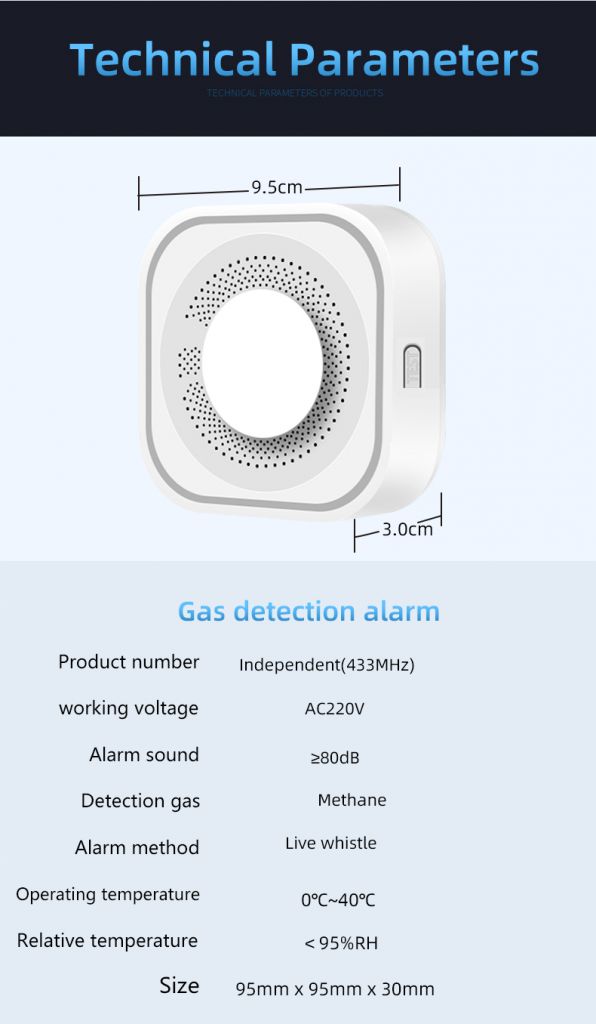 433mhz Gas Detector Cabon Detector Home Alarm System Accessory