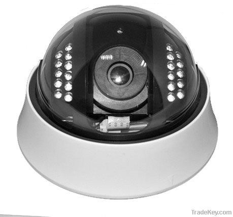 H.264  Indoor Dome Wide Angel IP Camera with CMOS 300K Pixel IR CUT