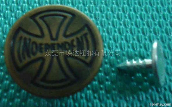 metal jeans shank button