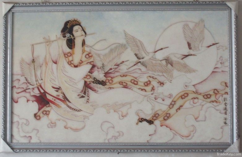 Chinese handmade art cloisonne painting for home decoration