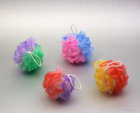 three colour net bath ball