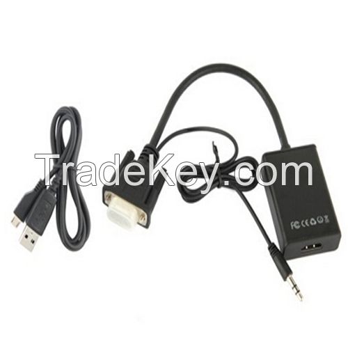 VGA to HDMI Adapter Convertor Cable Converter with Audio support for HDTV PC