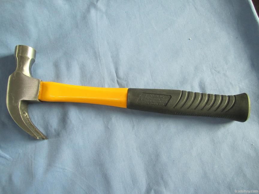 Claw hammer with fibre glass handle
