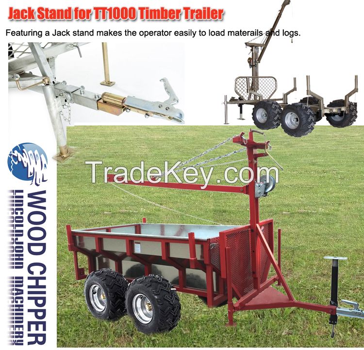 Tt1000 Galvanized Atv Timber Trailer For Wood And Log