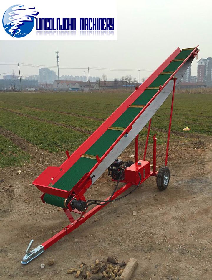 Hydraulic Firewood Conveyor  With Gasoline Engine Garden Belt Conveyor