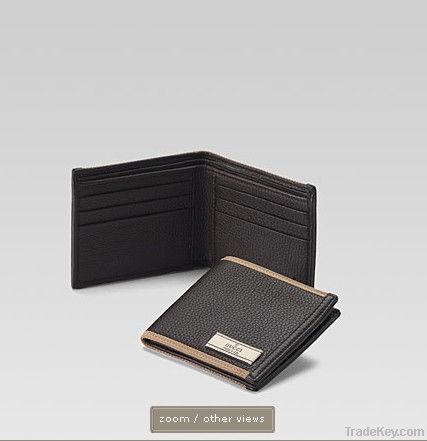 Brown leather men's wallet