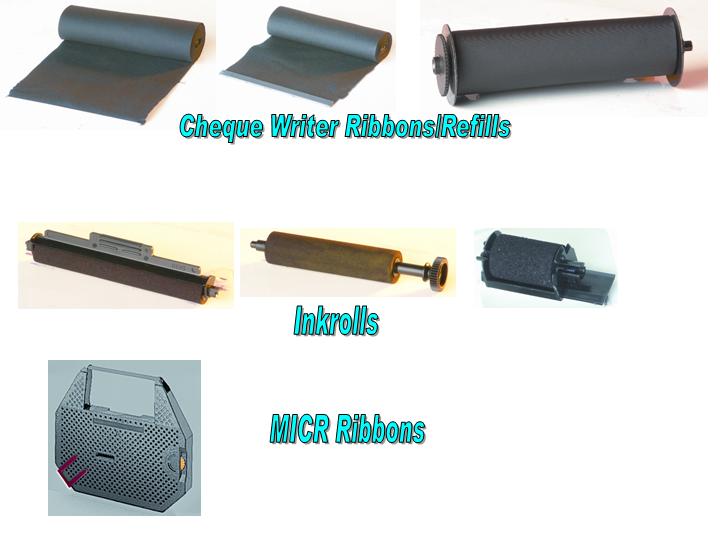 MICR Ribbons, Inkrolls, Cheque Writer Ribbons/Refills