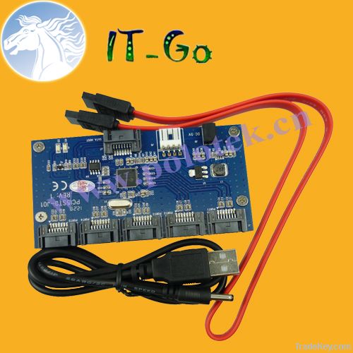 1-to-5 SATA2 Port Multiplier Card 3Gbps SATAII riser card