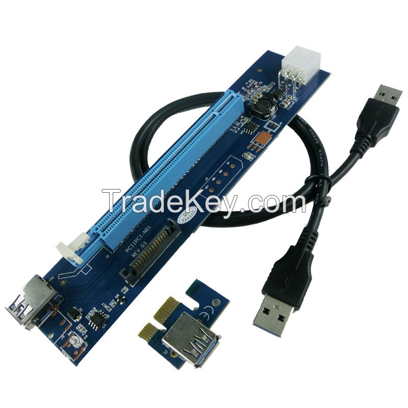 pcie riser 1x to 16x pci express riser card 60cm 3.0 USB riser pci-e converter for bitcoin mining