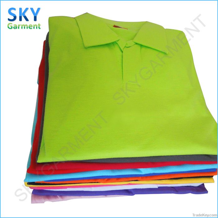 200GSM AB Cotton Turndown Collar without Buttons T Shirts in Stock