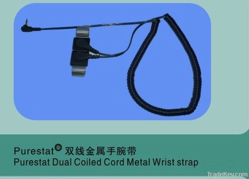 ESD Dual Coiled Cord Metal Wrist Strap