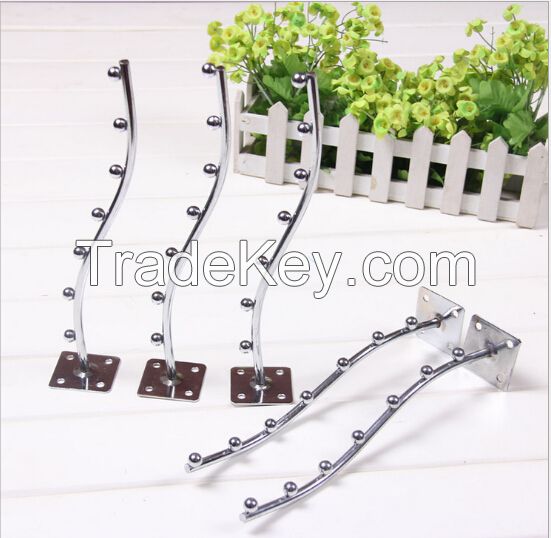 wall mounted metal hook with balls for clothes display use