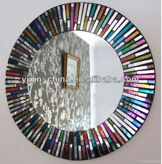 2013 New Design Round shaped Beveled Mosaic Glass Large Wall Mirror