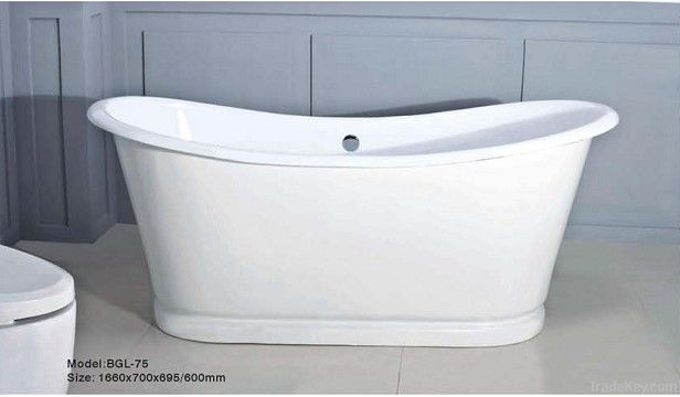 Double slipper tub with pedestal