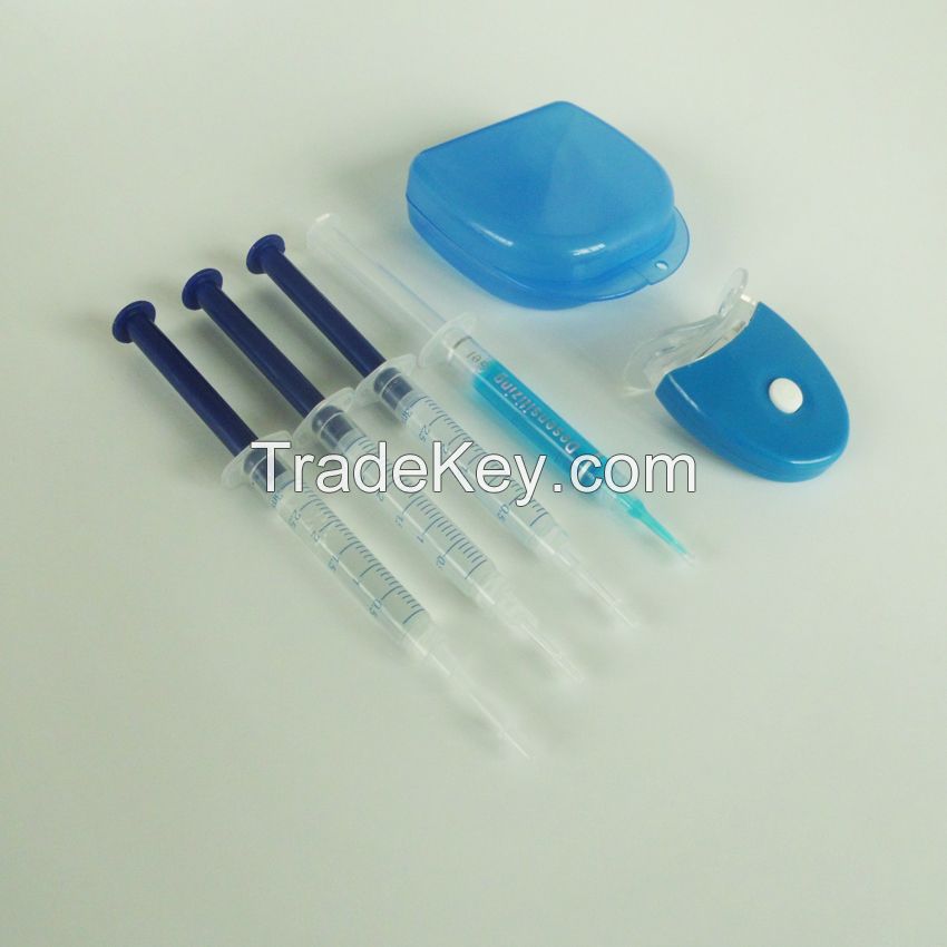 Teeth whitening kits foil bag package with tray container