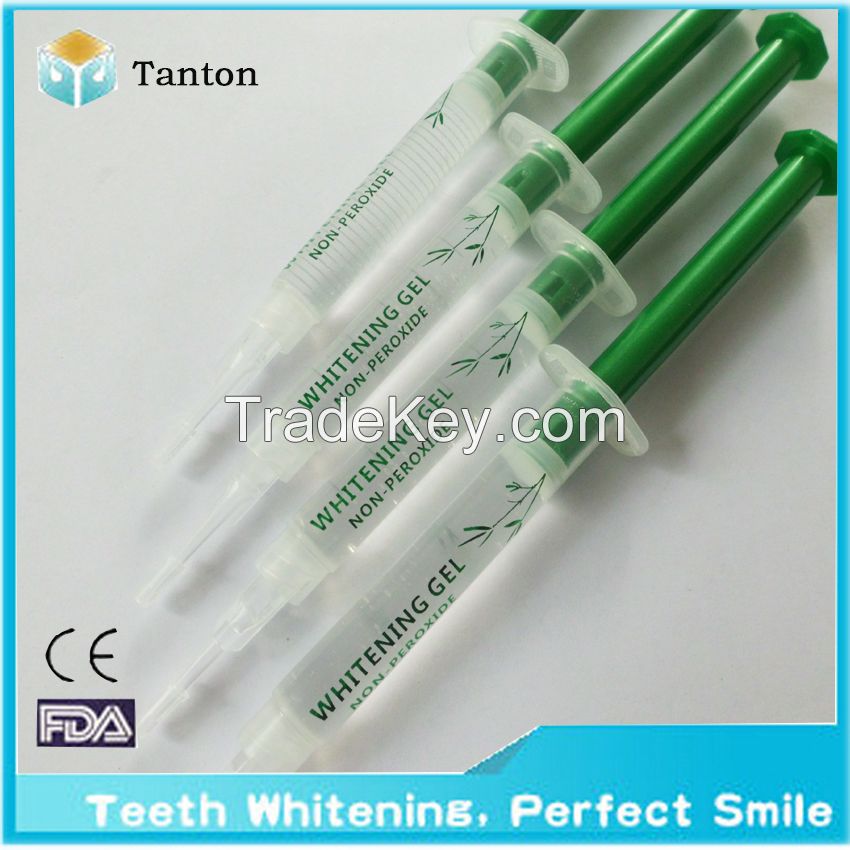 Oral care  teeth whitening gel  with beautiful green syringe