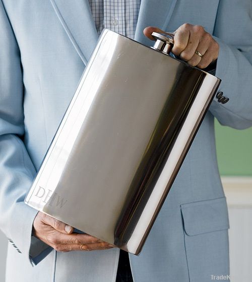 stainless steel leather hip flask