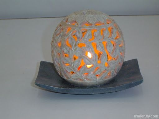 Natural stone candle holder