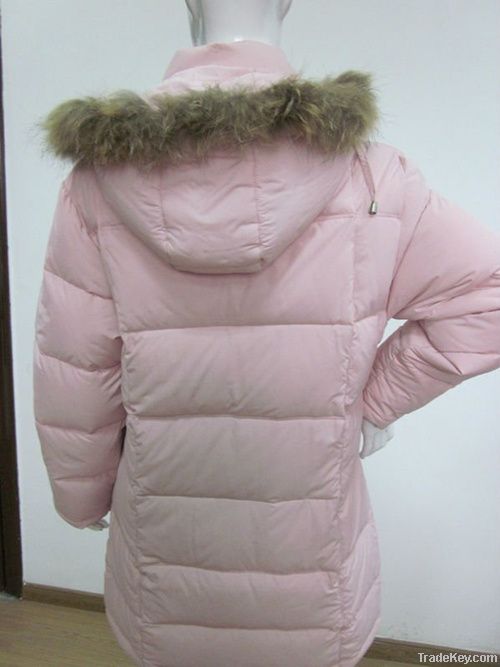 100%polyester fashionable long woman down jacket