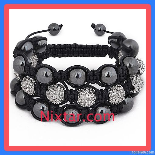 Hematites And Crystals Macrame Bracelet Wholesale