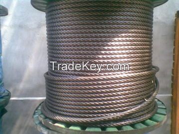 7*7 galvanized steel wire ropes, 6*7+IWS braided wire rope, ropes for sale