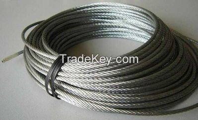 7*7 galvanized steel wire ropes, 6*7+IWS braided wire rope, ropes for sale