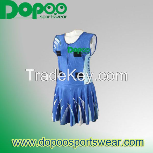 Mock up pattern netball racing wear colorful skirt shirt