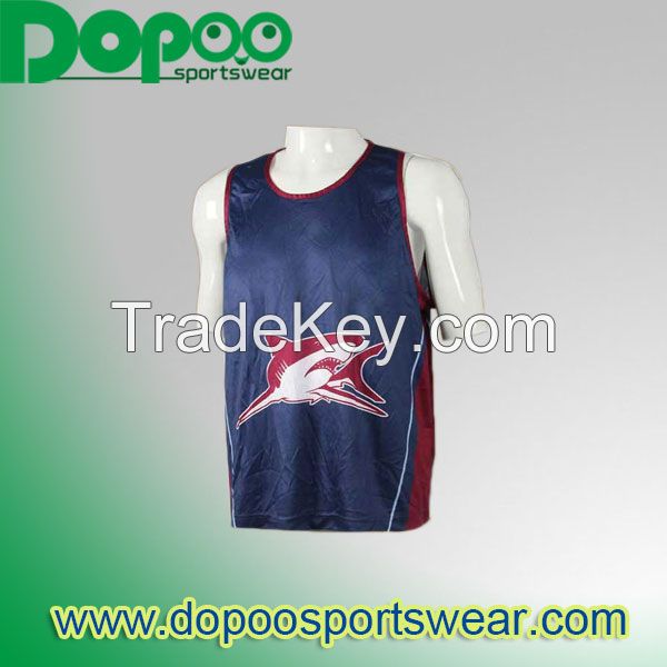 Made in china cheap sports gear custom sublimated running jersey singlets,tank tops