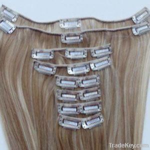 Good sale popular 100% wavy Indian remy hair clip in hair extension