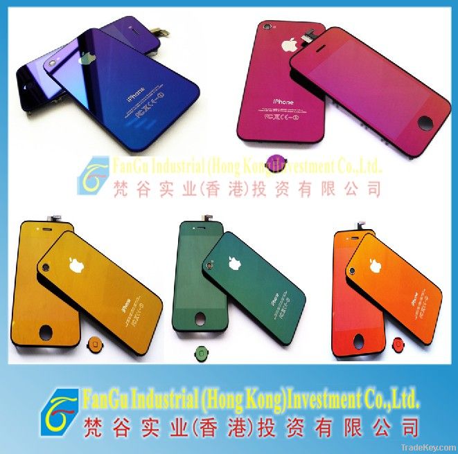 for iPhone4 plated colorful 3.5 inch LCD digitizer touch screen glass