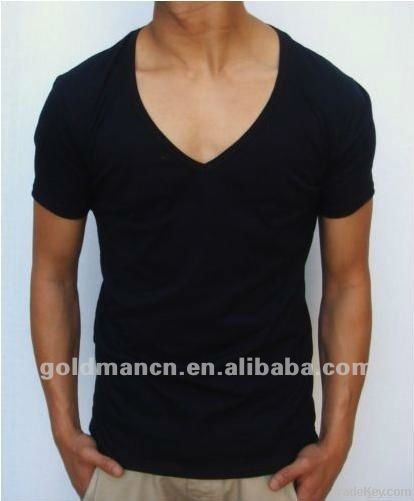 Men's Plain V-neck t shirt, custom design print