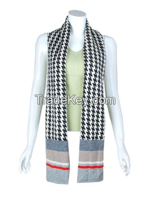 winter fashionable lady 100%pure cashmere pashmina knit knitted knitting printing scarf shawl poncho