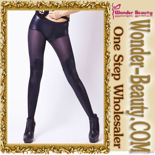 top brand black faux leather legging