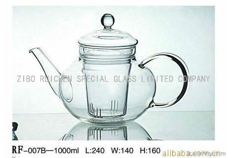 high clear  borosilicate 3.3  blowing glass teapot