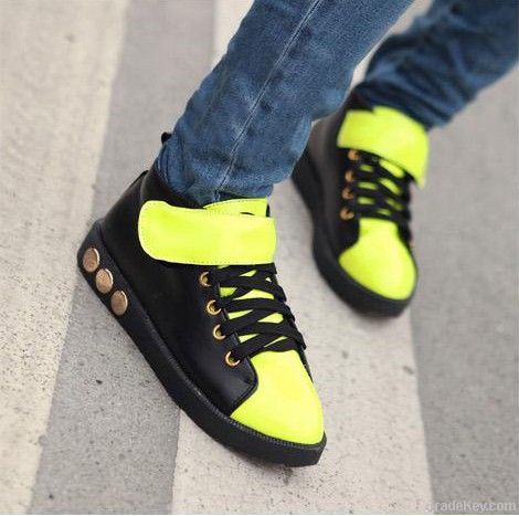 Streets trend-setter leisurely lace-up flats Z0012 yellow