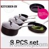 8pcs hard anodized ceramic coated cookware