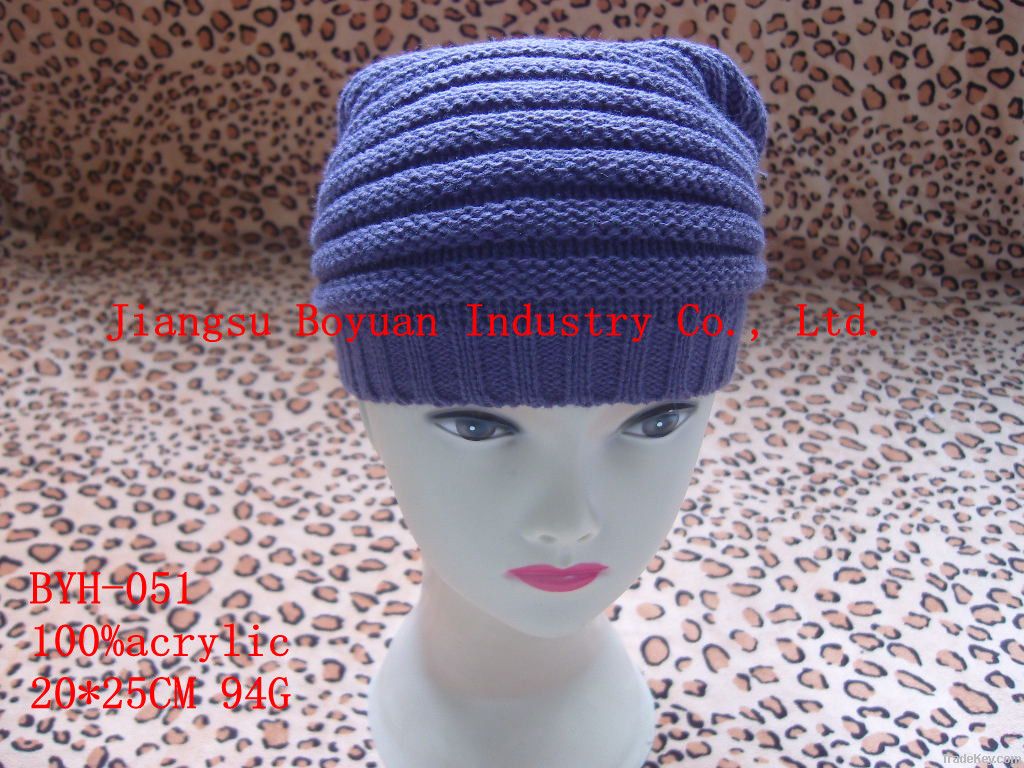 fashion 100%acrylic knitted beanies with custom logo