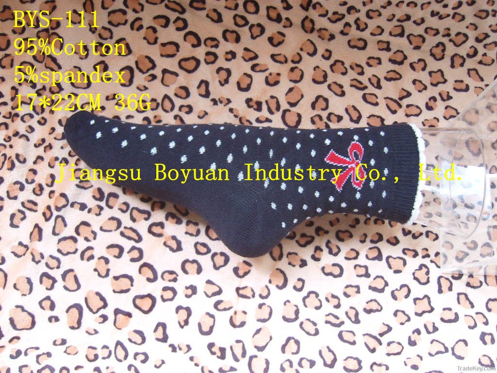 hot sell 100%combed cotton knee  socks