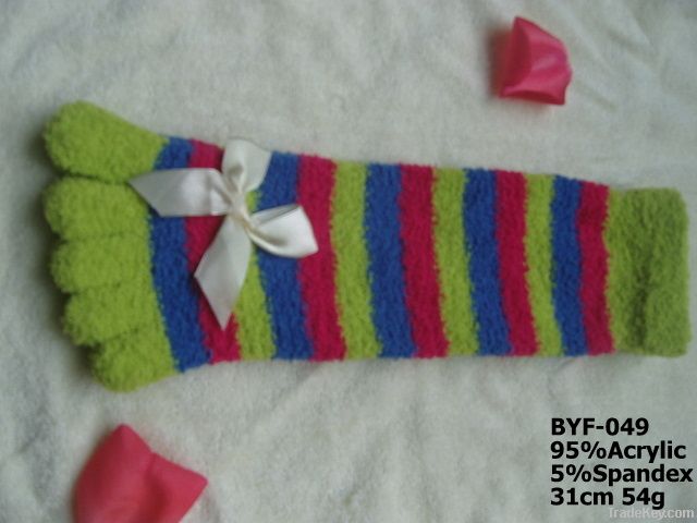 100%microber knitted five toes socks