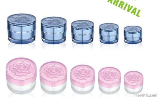 Cosmetic Packaging Flower Acrylic Cream Jar