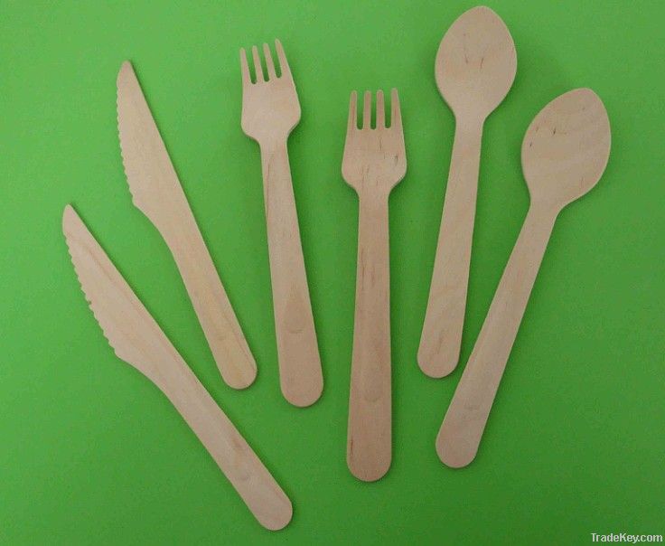 disposable wooden cutlery set