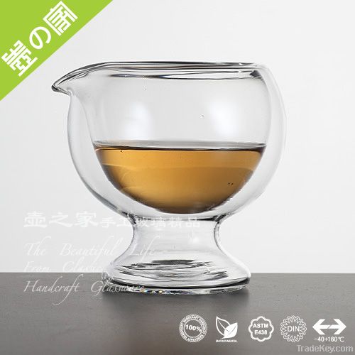 Double-layer glass teacup