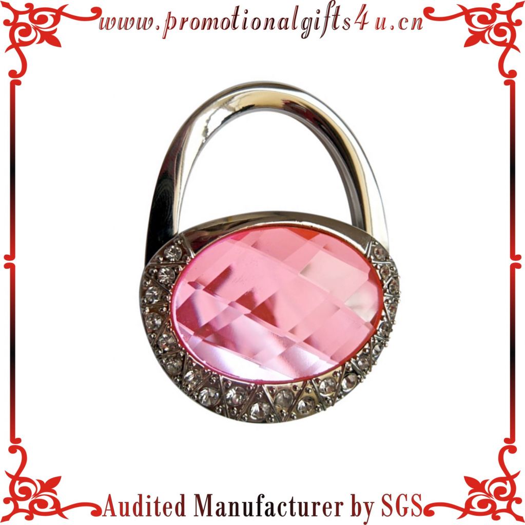 Pink Acrylic Diamond Bag Holder