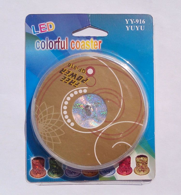 Hot selling Led colorful flashing coaster