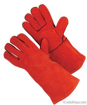 Red Cow Split Leather Glove