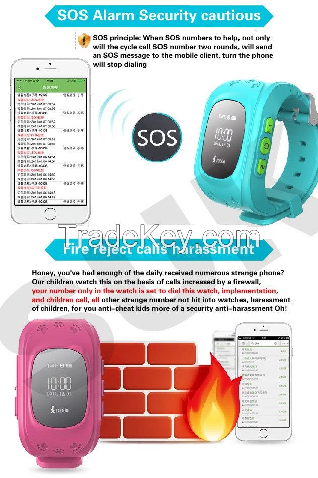 Children gps trackers  Bluetooth smart watch intelligent bracelet 