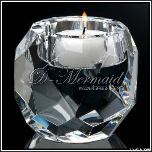 Clear crystal glass candleholder , candlestick