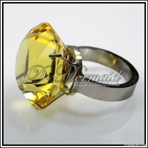 Wholesale high end gold crystal glass wedding napkin ring